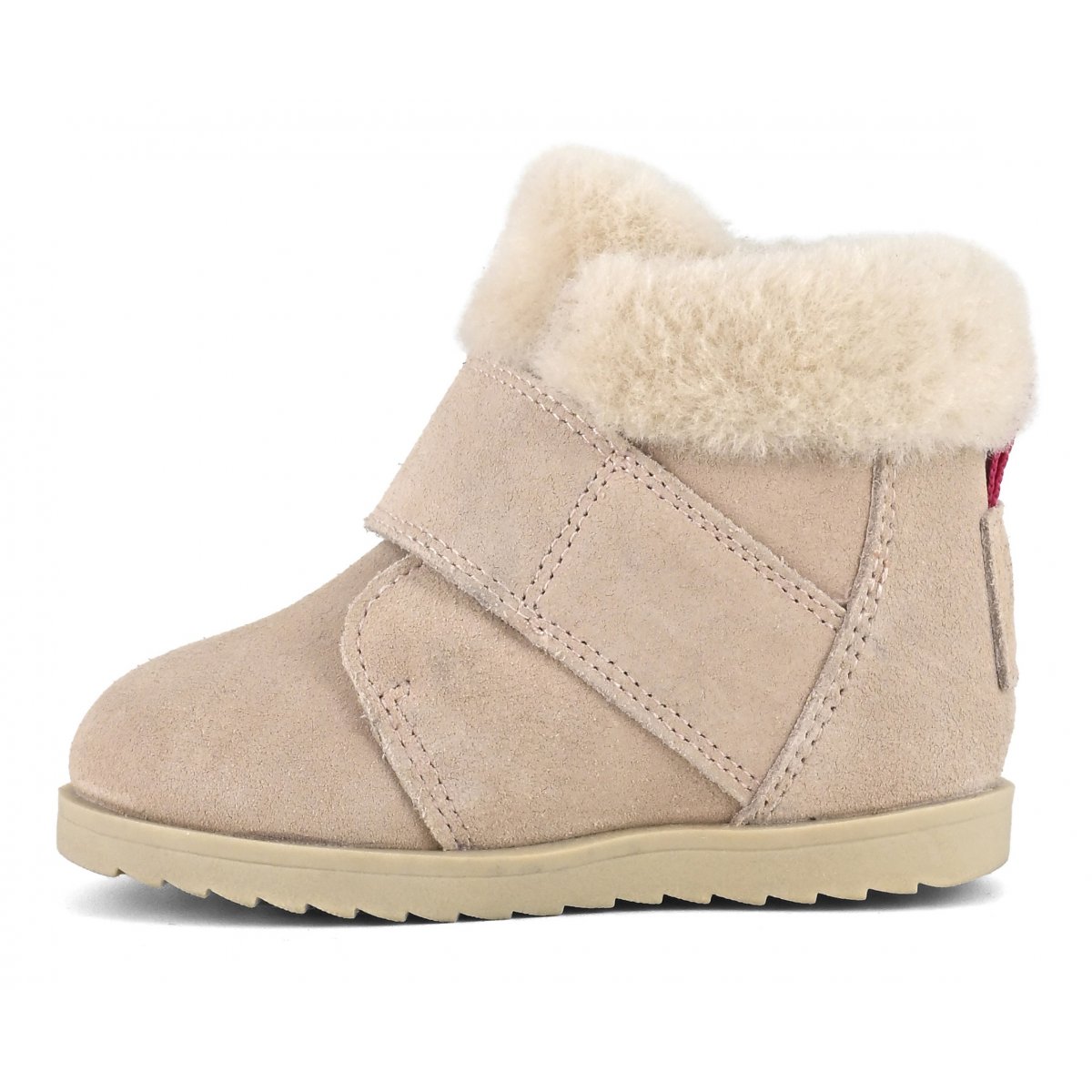 Bottines en daim avec revers en fourrure