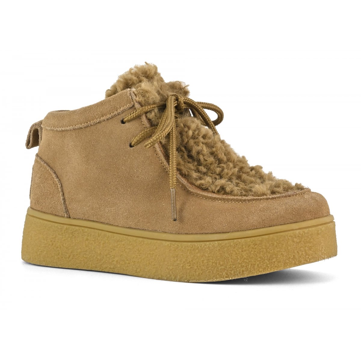 Chaussures en daim et fourrure teddy