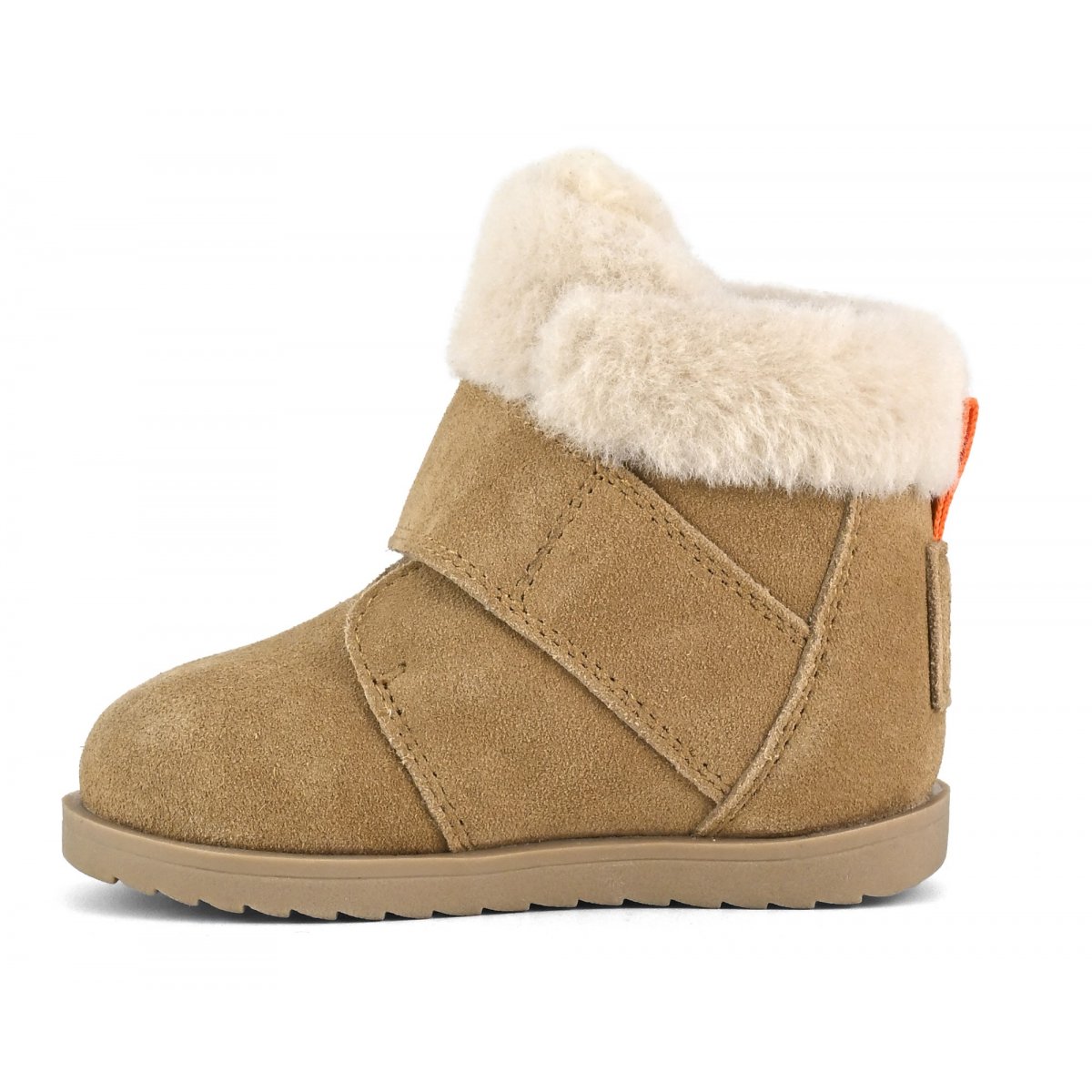 Bottines en daim avec revers en fourrure