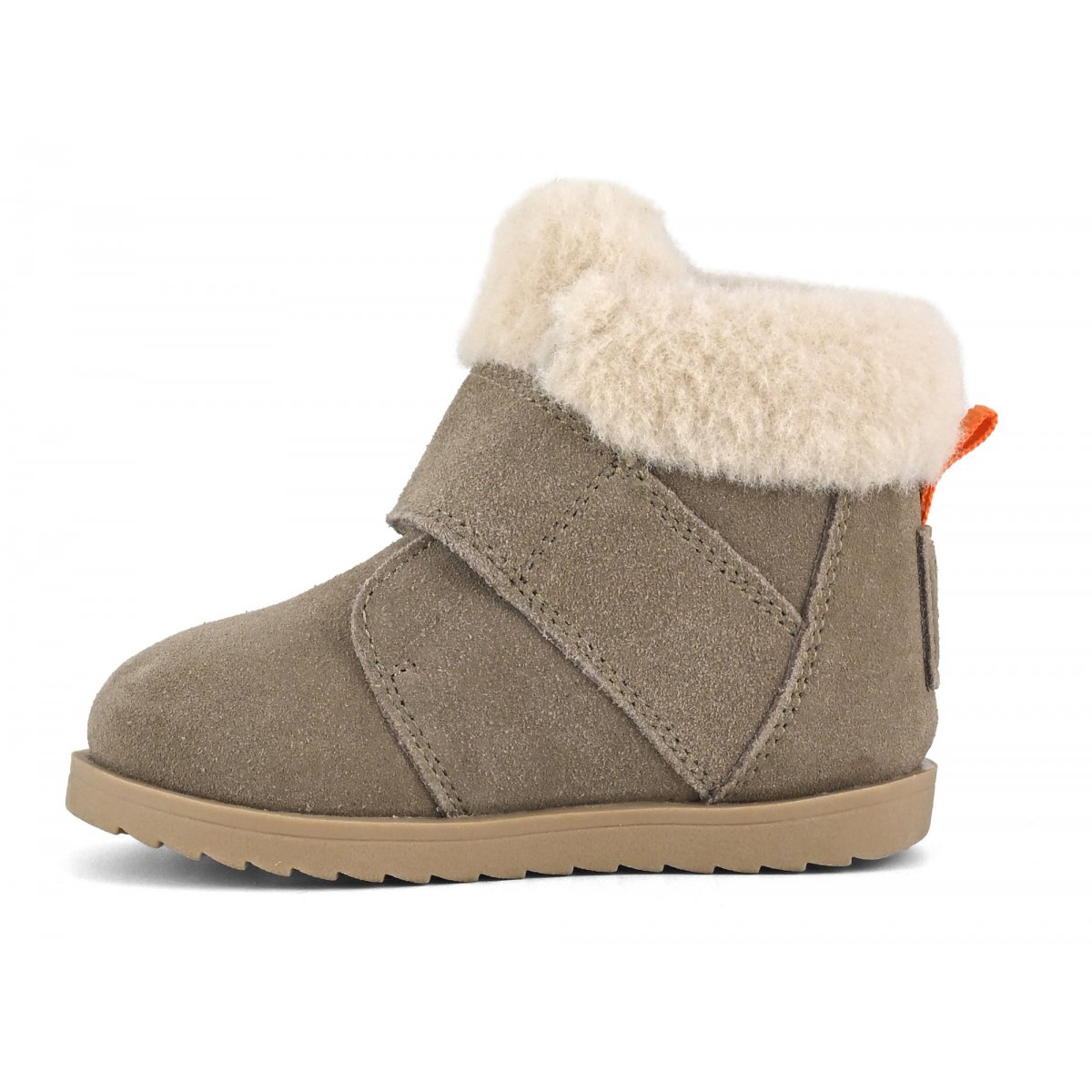Bottines en daim avec revers en fourrure