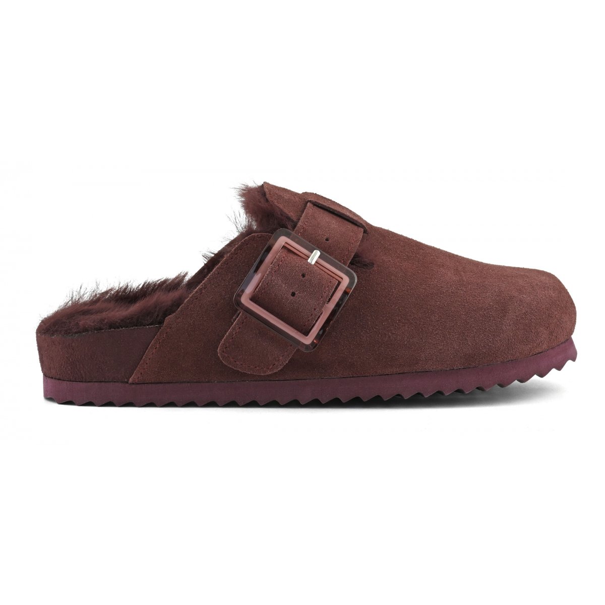 Sabots en cuir avec doublure en fourrure