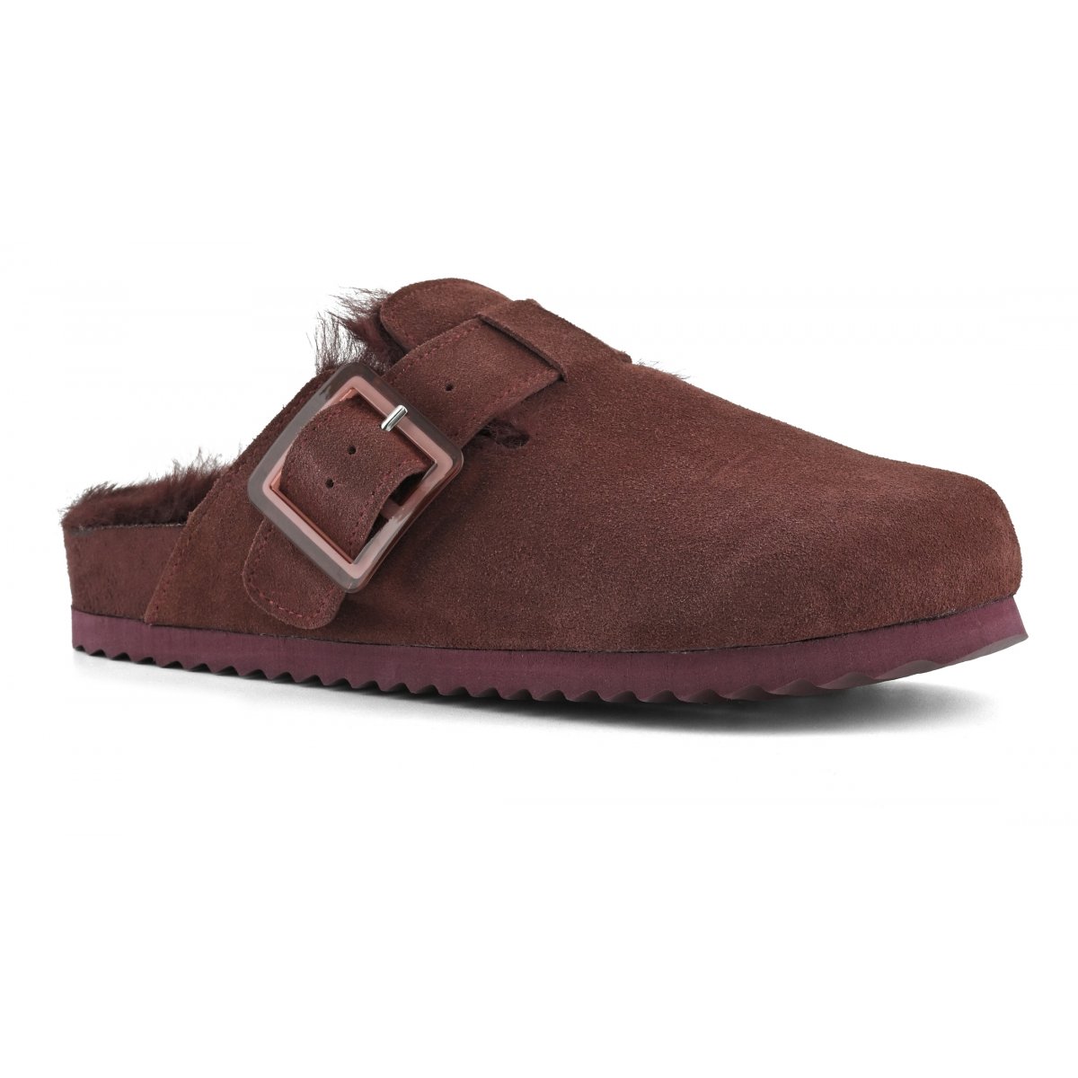 Sabots en cuir avec doublure en fourrure
