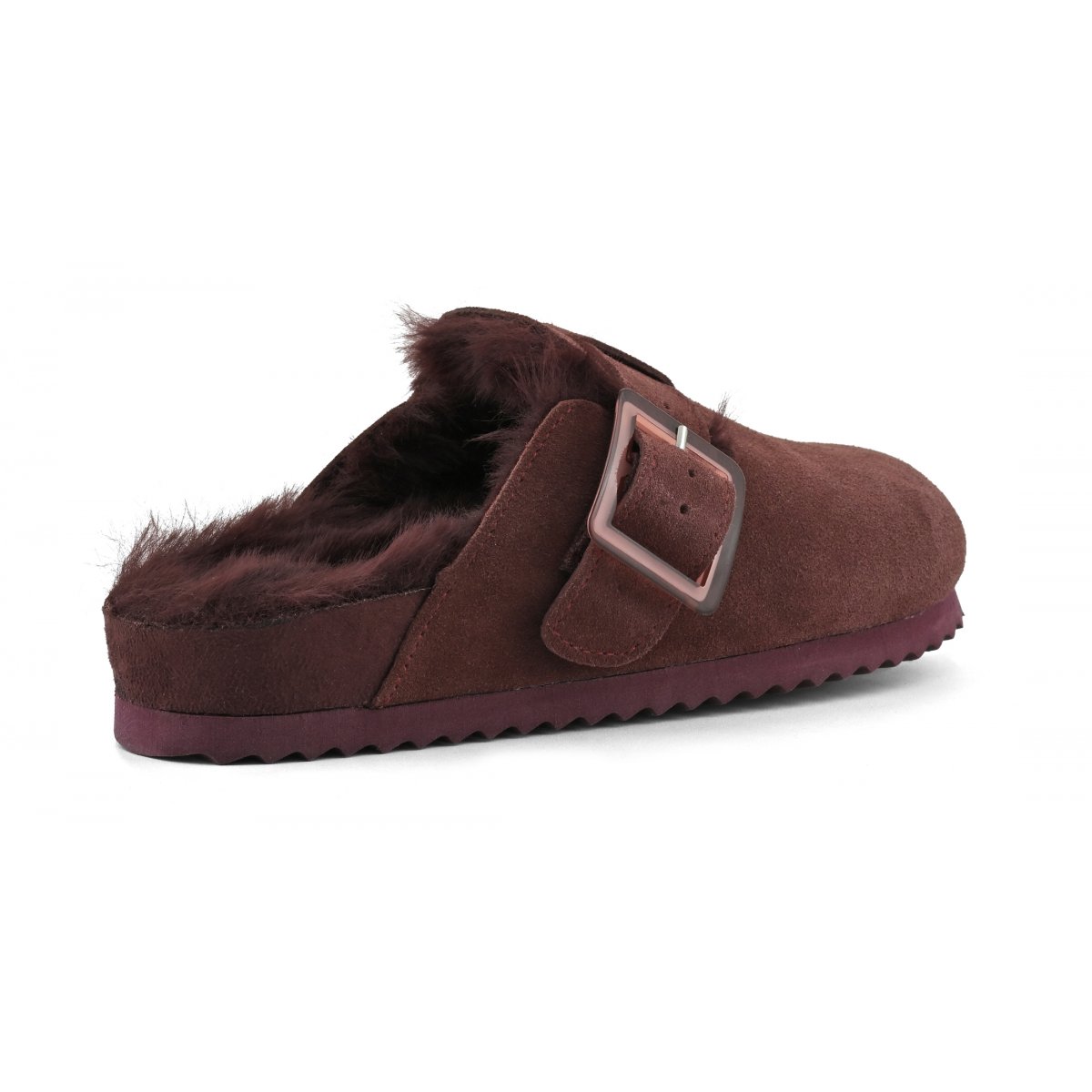Sabots en cuir avec doublure en fourrure