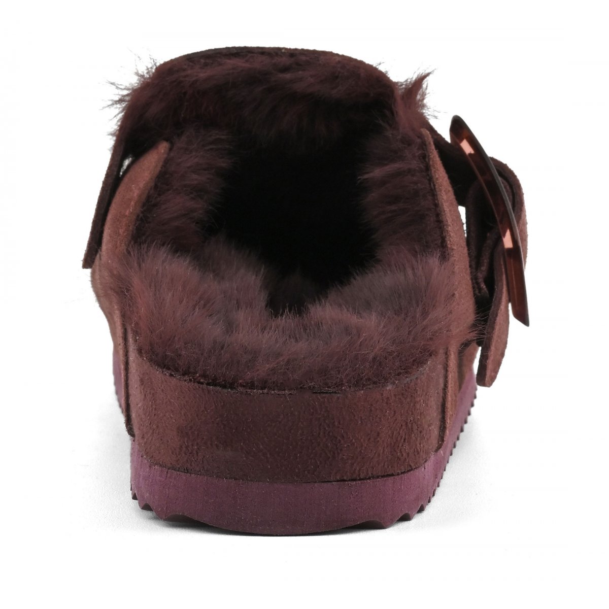 Sabots en cuir avec doublure en fourrure