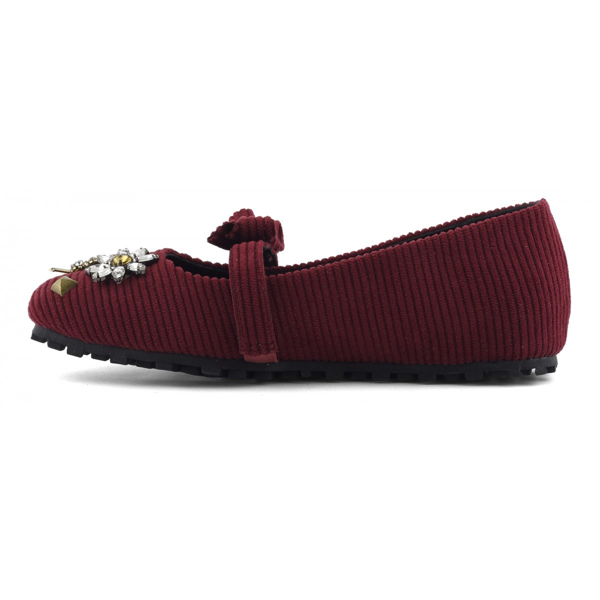 Velvet & patches ballet shoe