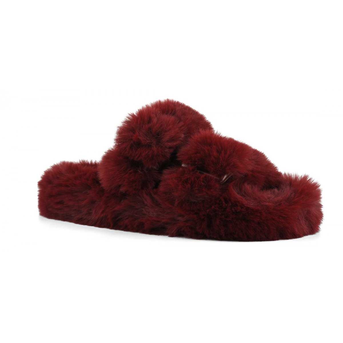 Chaussons ouverts façon mule en fourrure