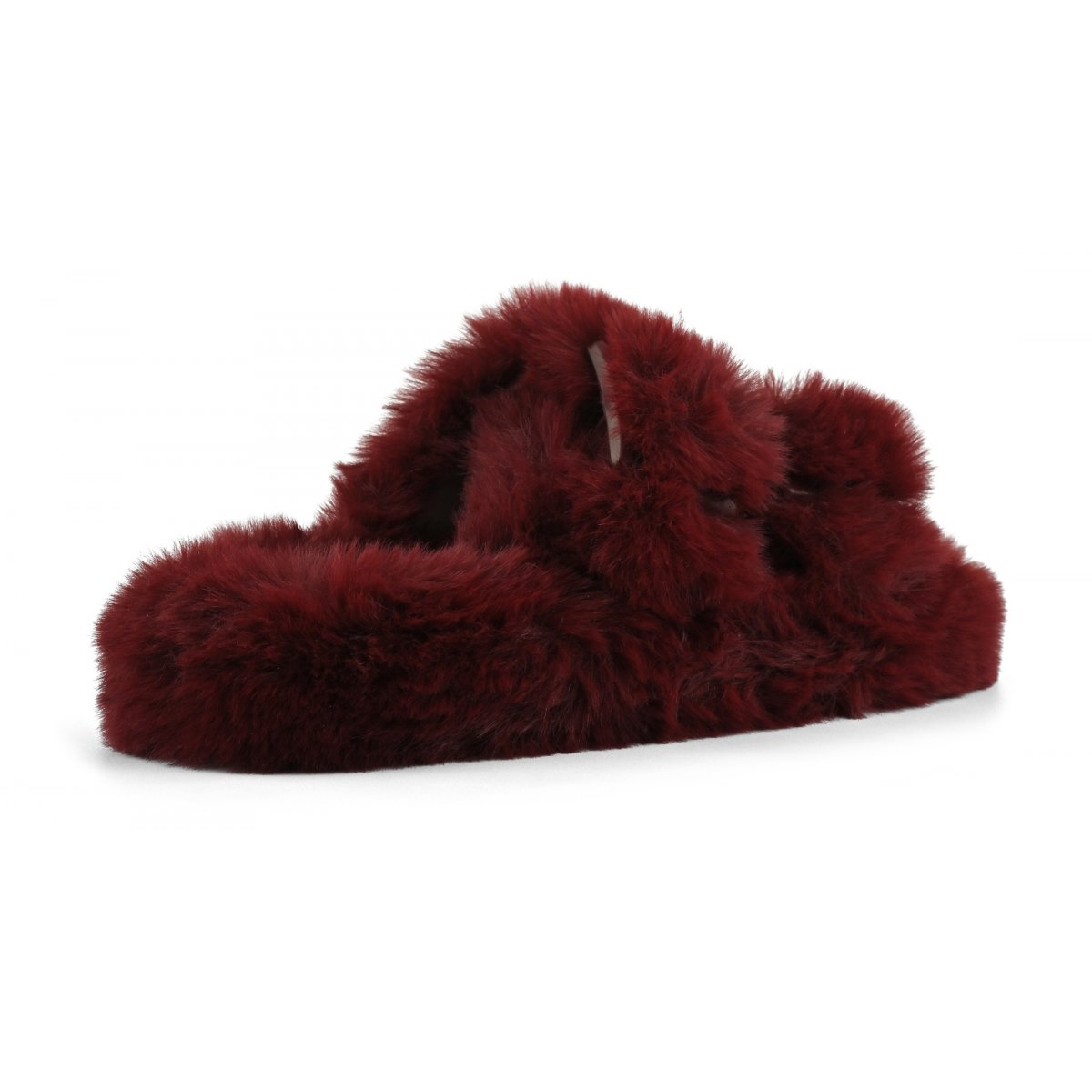 Chaussons ouverts façon mule en fourrure