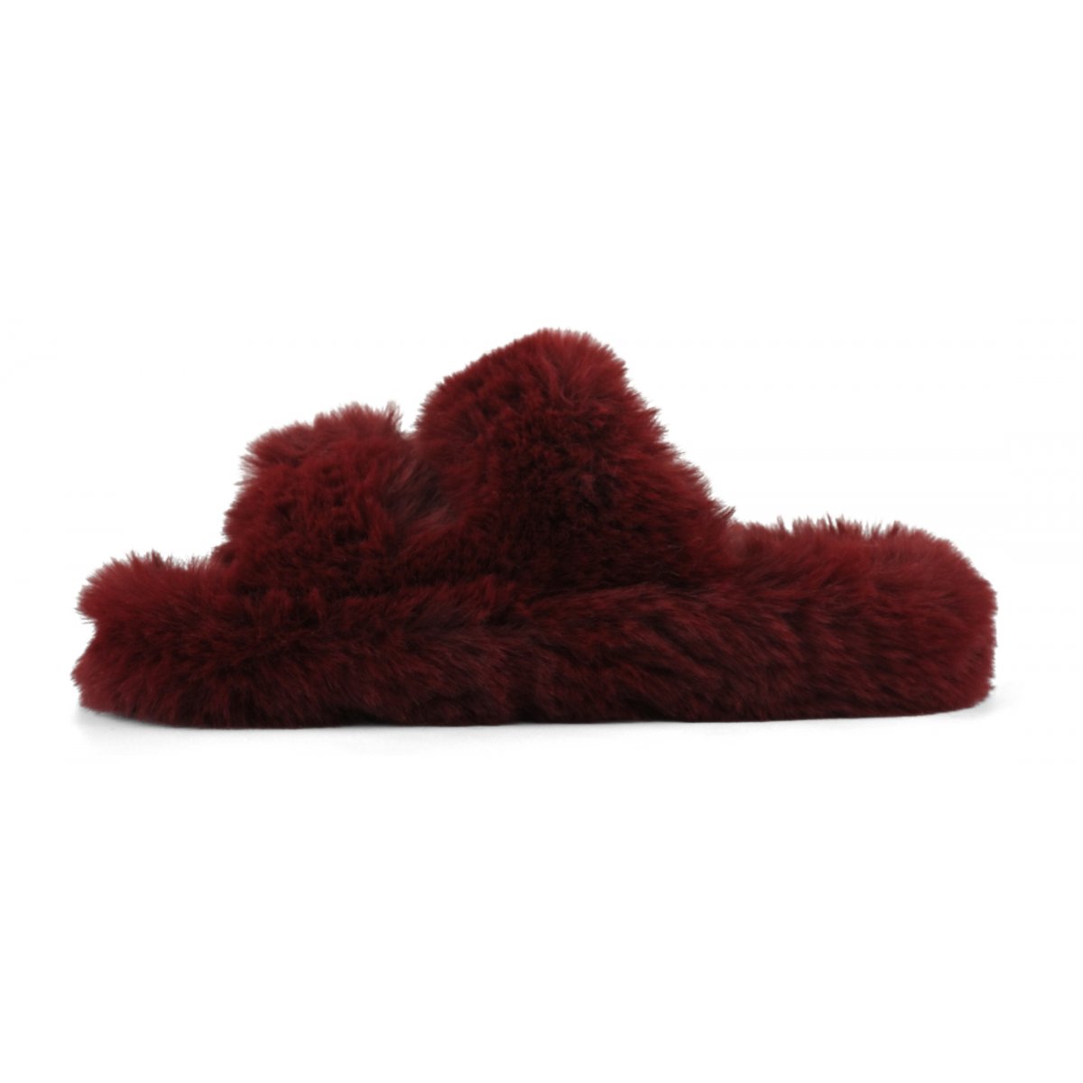 Chaussons ouverts façon mule en fourrure