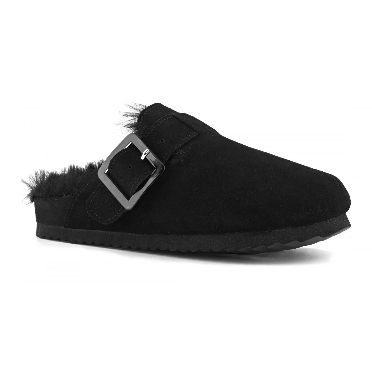 Sabots en cuir avec doublure en fourrure