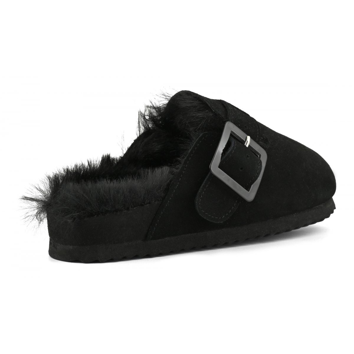 Sabots en cuir avec doublure en fourrure