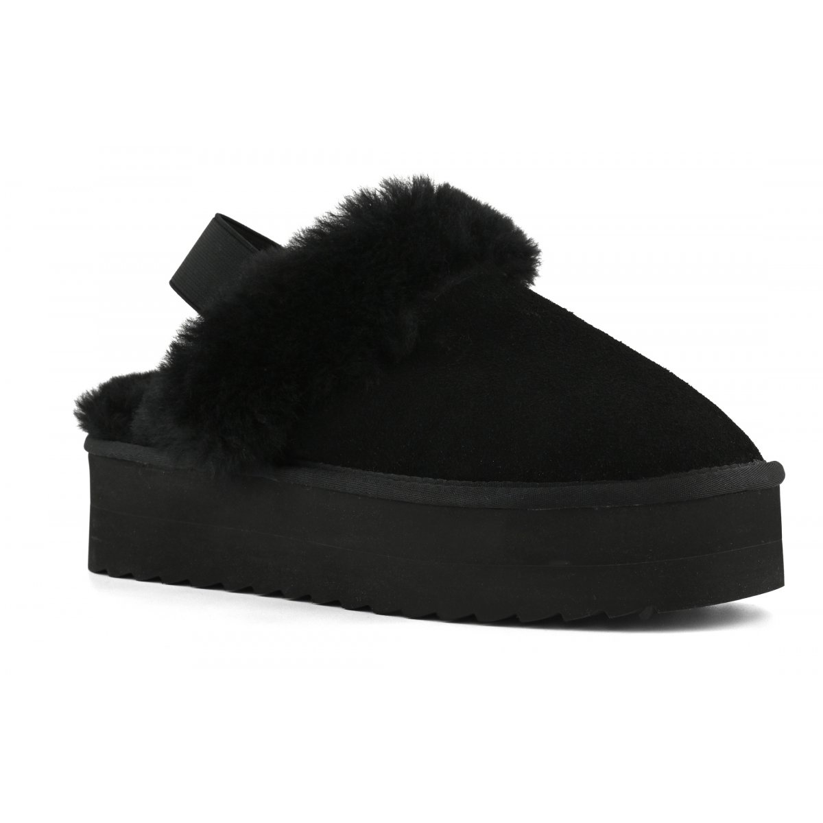 Chaussons à plateforme en peau de mouton