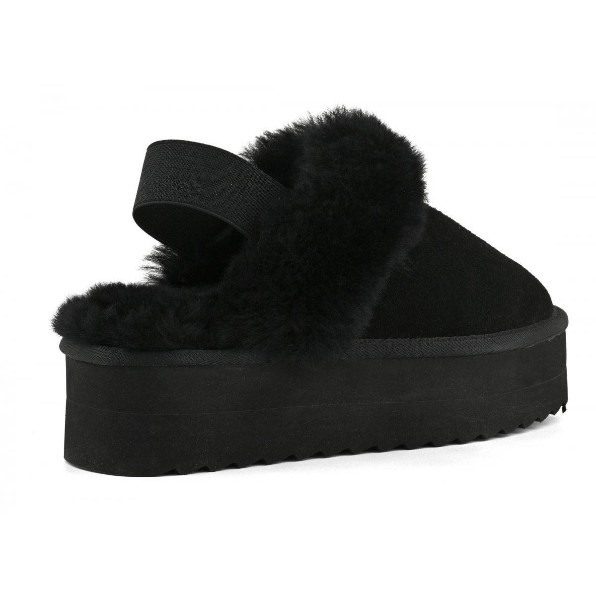 Chaussons à plateforme en peau de mouton