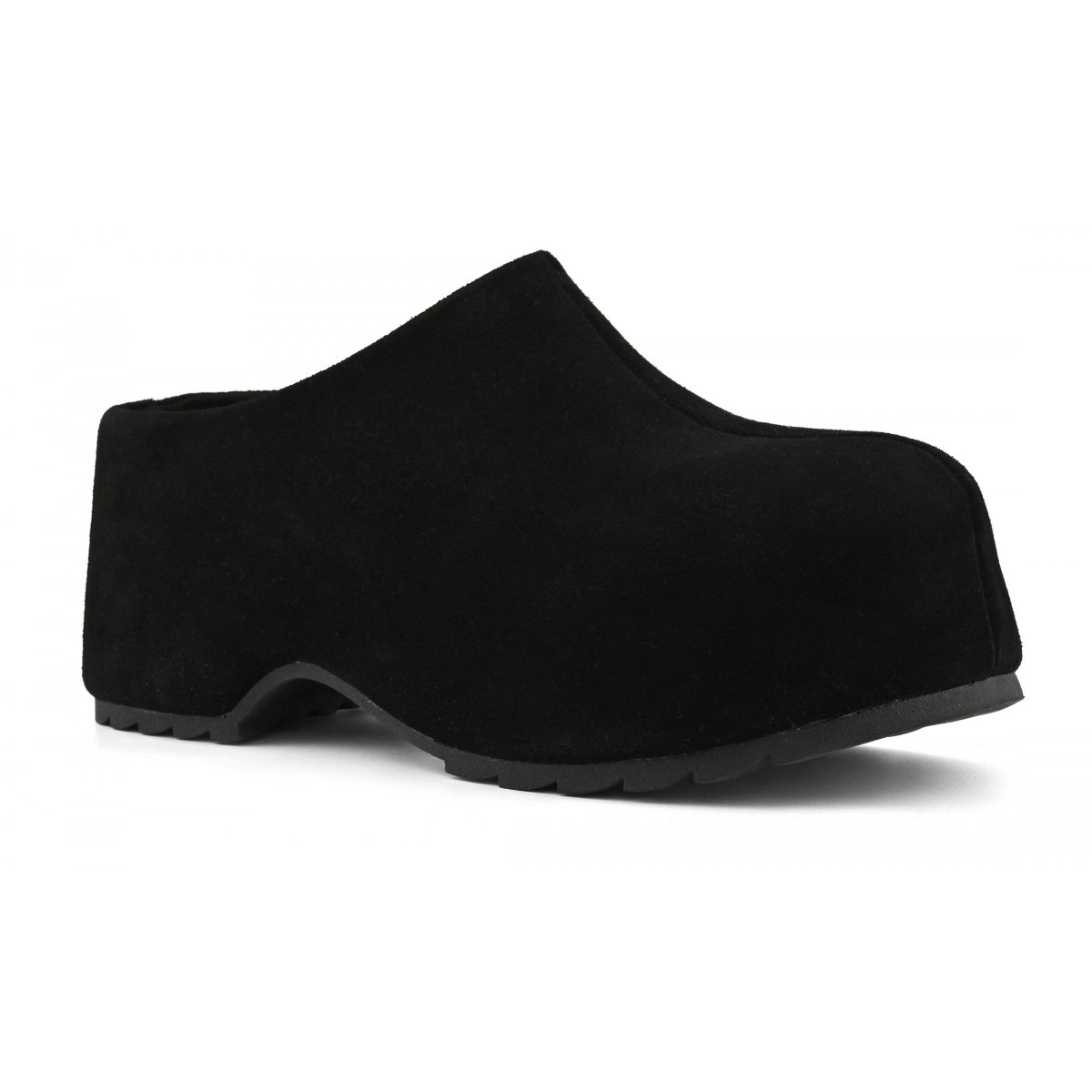 Cow suede clog
