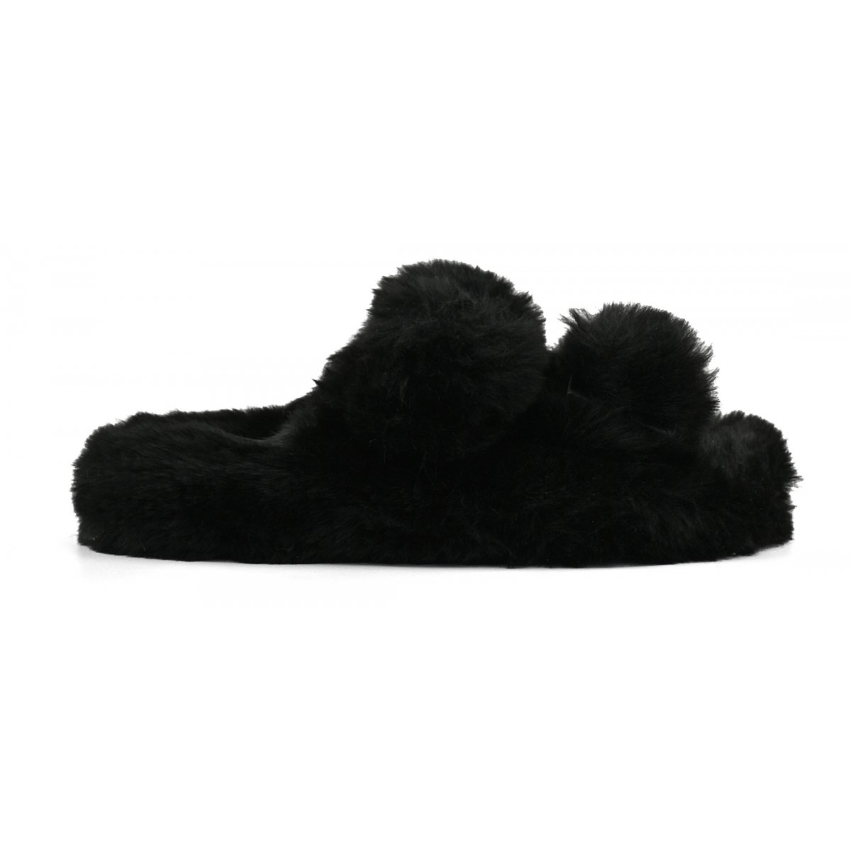 Chaussons ouverts façon mule en fourrure