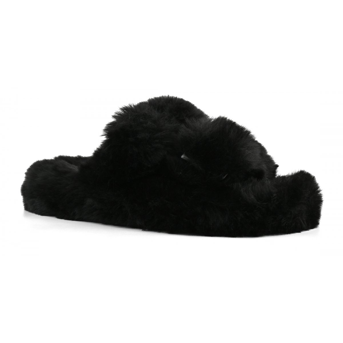 Chaussons ouverts façon mule en fourrure