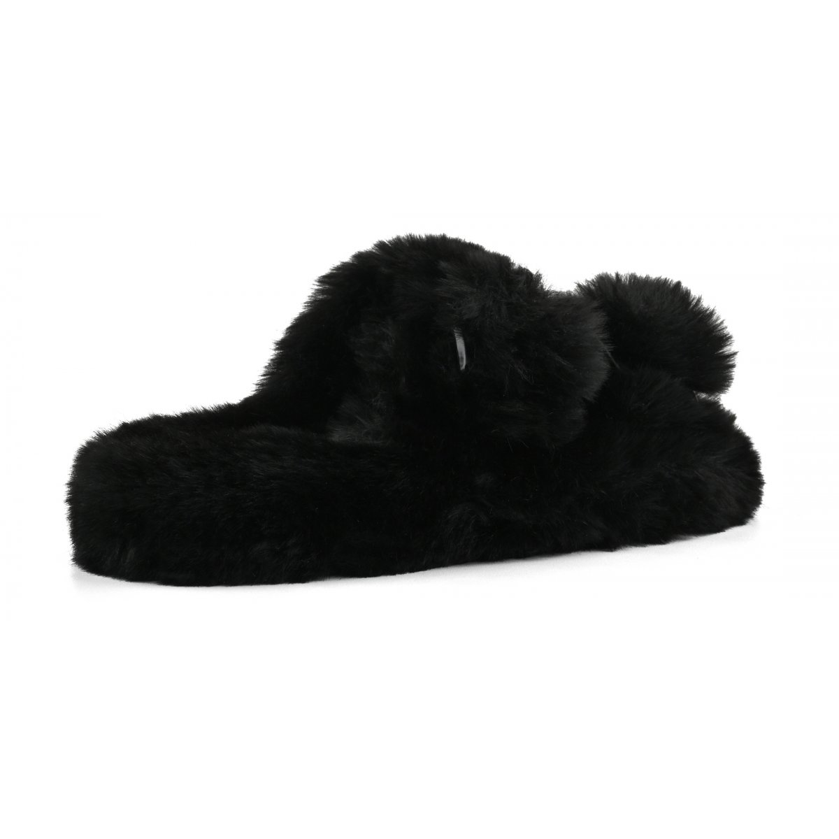 Chaussons ouverts façon mule en fourrure