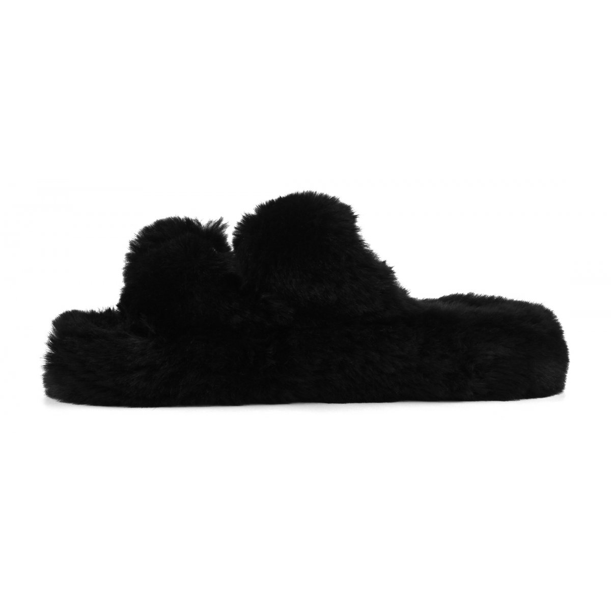 Chaussons ouverts façon mule en fourrure