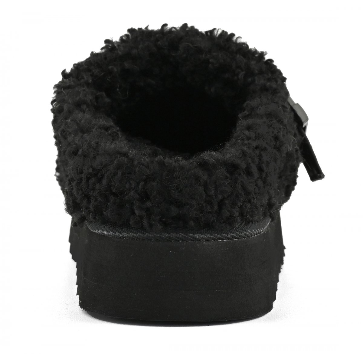 Plateforme sabot en fourrure teddy