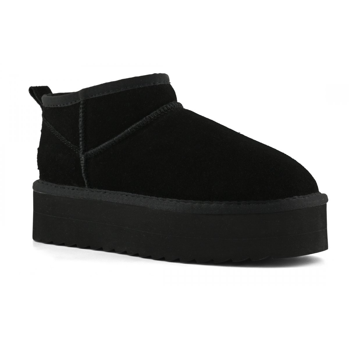 Bottines plateforme en cuir suédé