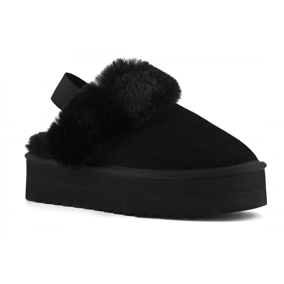Chaussons à plateau en fourrure