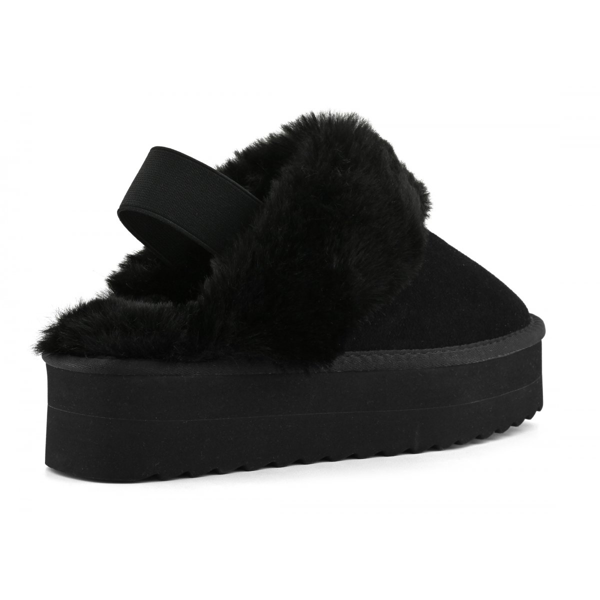 Chaussons à plateau en fourrure