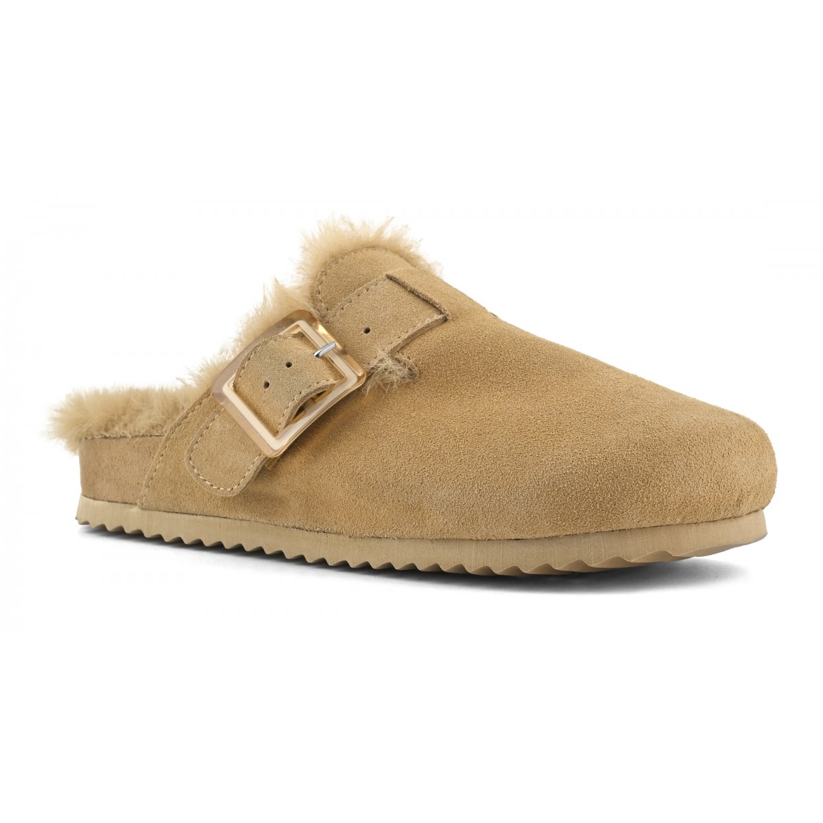 Sabots en cuir avec doublure en fourrure