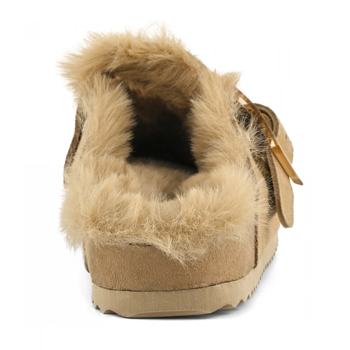 Sabots en cuir avec doublure en fourrure