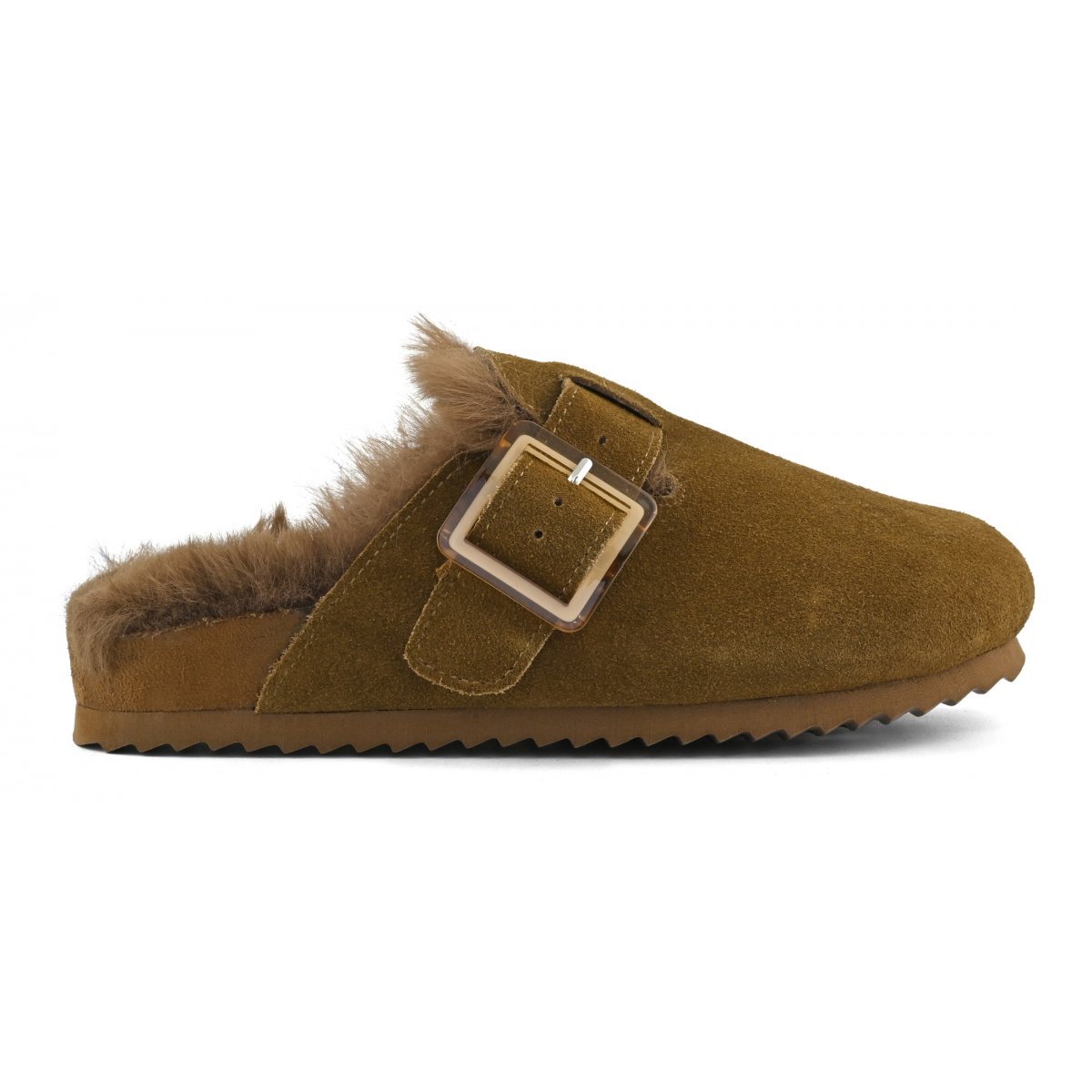 Sabots en cuir avec doublure en fourrure