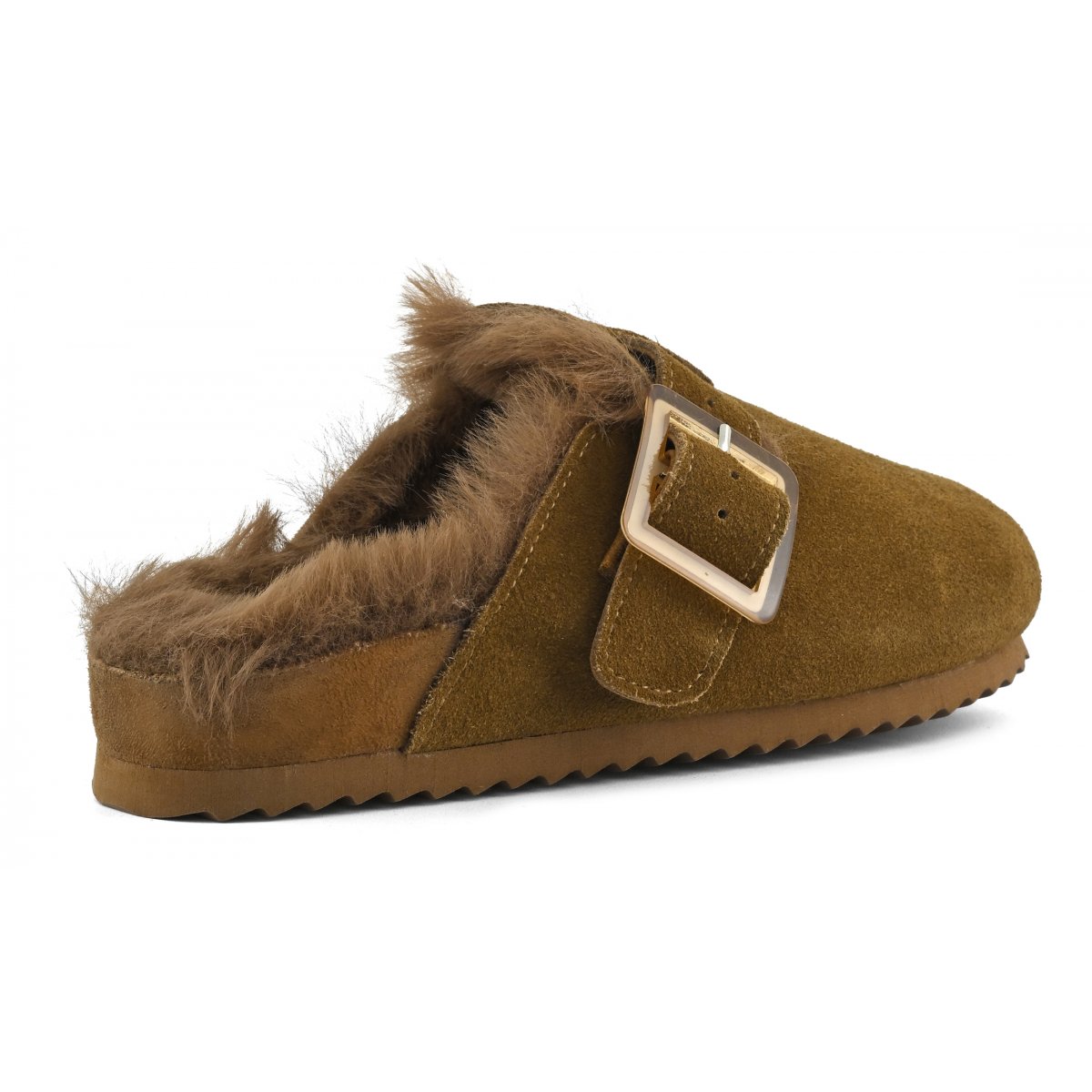 Sabots en cuir avec doublure en fourrure