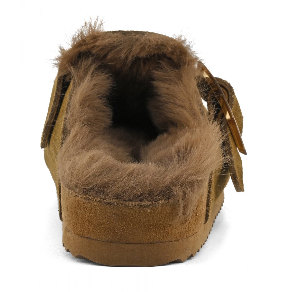 Sabots en cuir avec doublure en fourrure