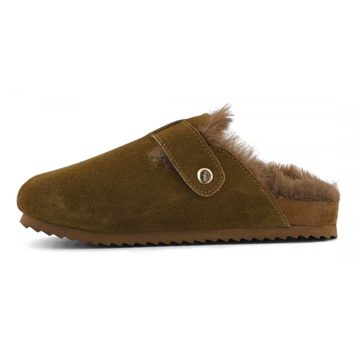 Sabots en cuir avec doublure en fourrure