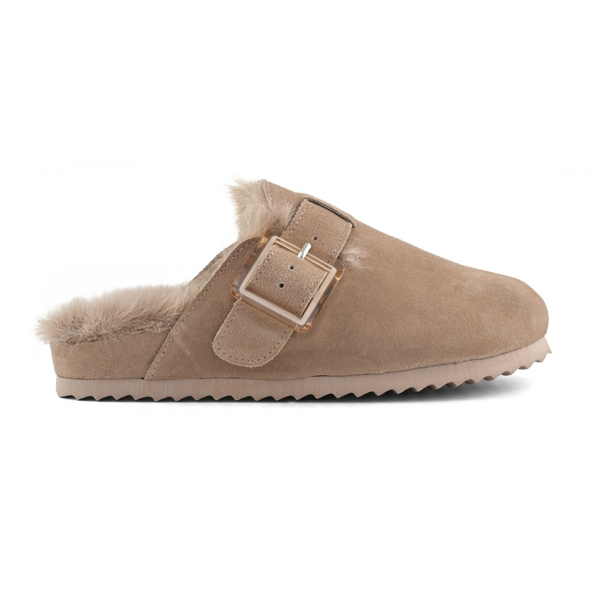 Sabots en cuir avec doublure en fourrure