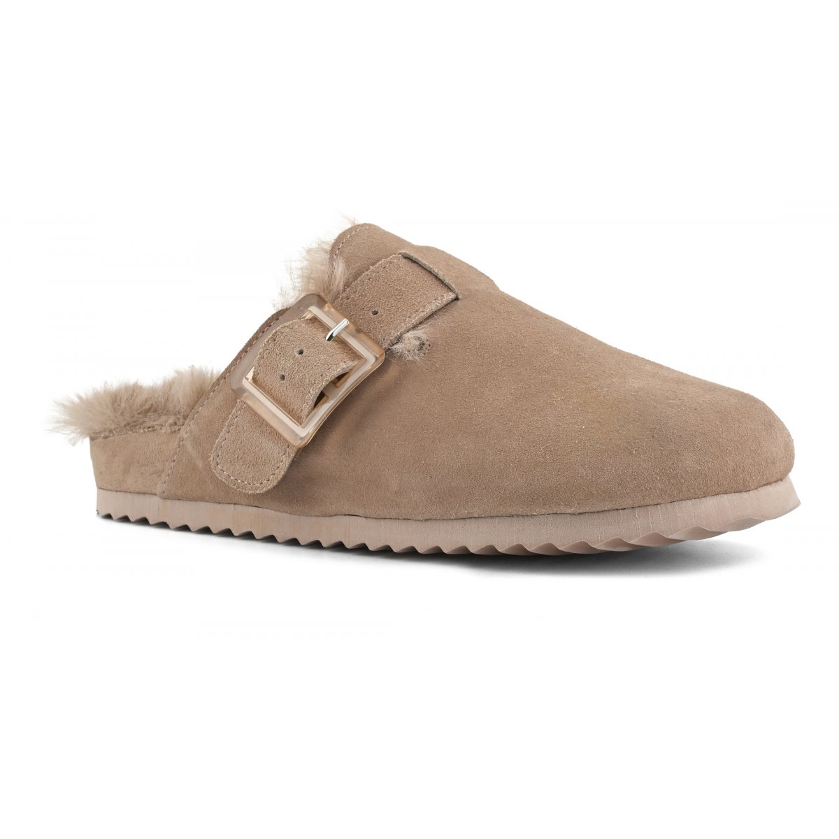 Sabots en cuir avec doublure en fourrure
