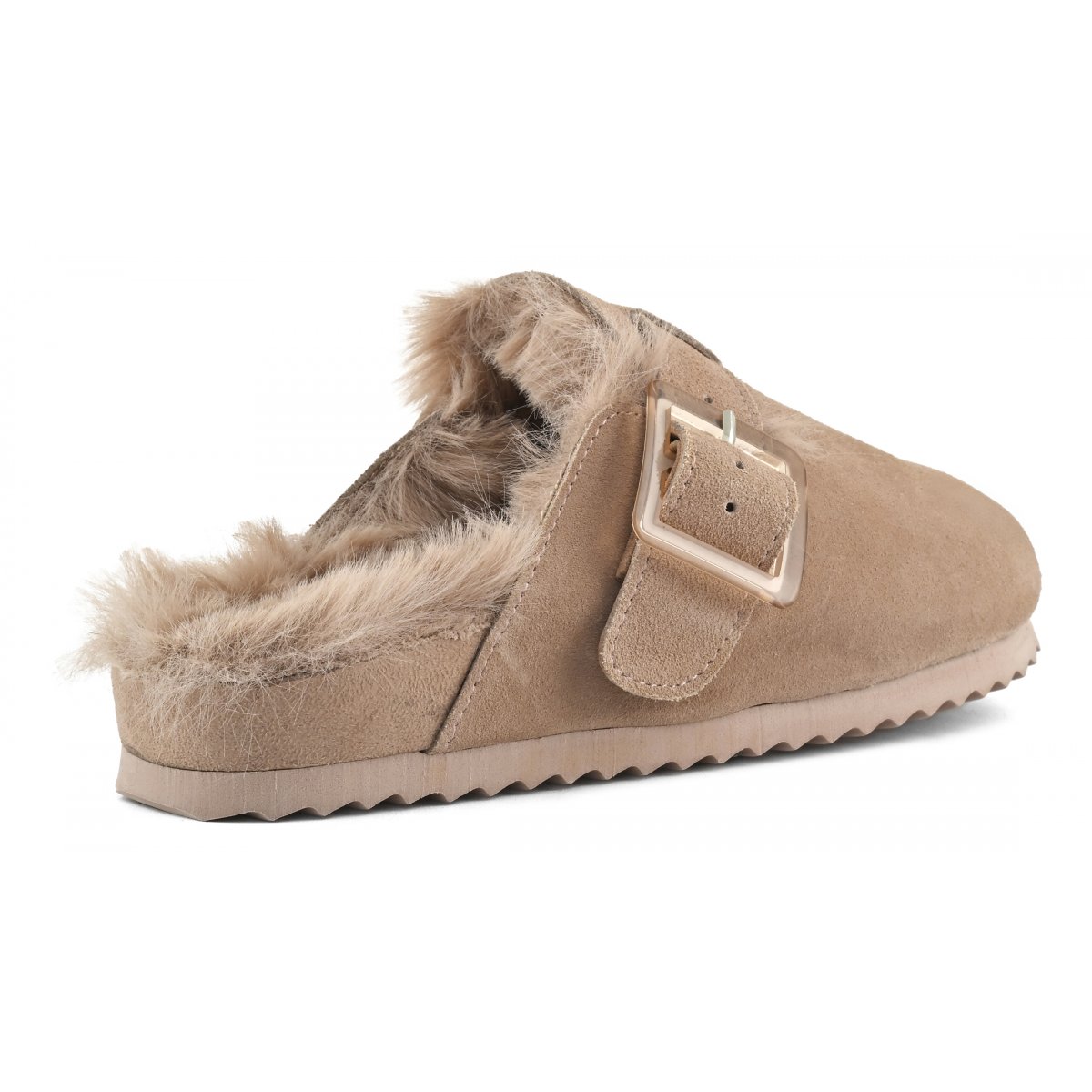 Sabots en cuir avec doublure en fourrure