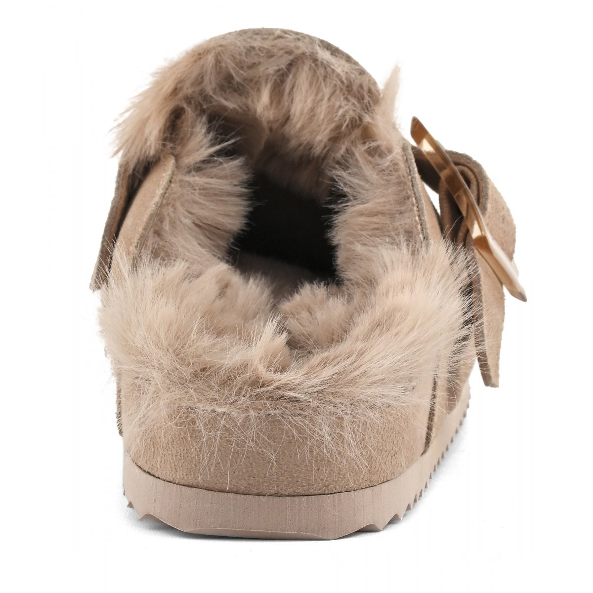 Sabots en cuir avec doublure en fourrure