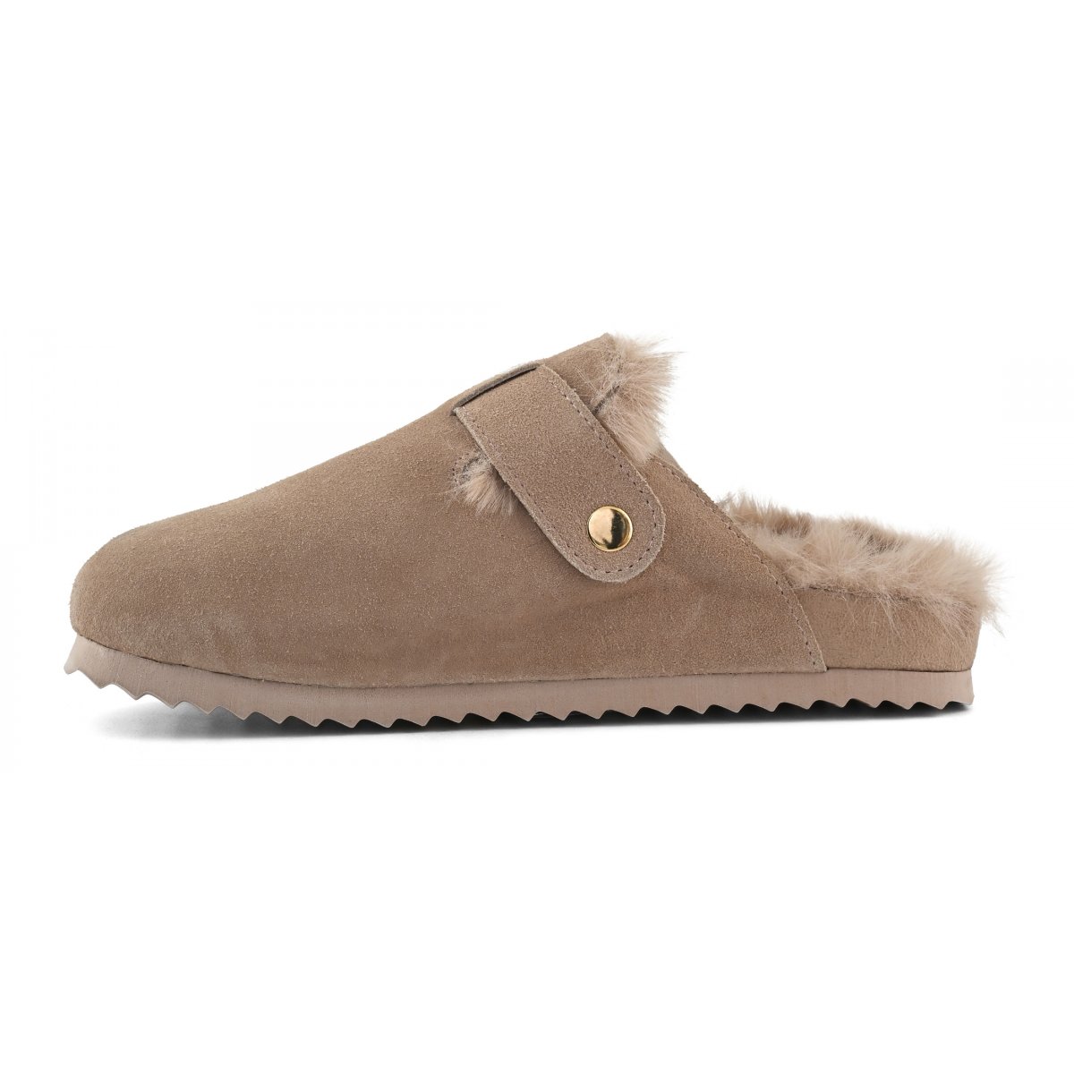 Sabots en cuir avec doublure en fourrure