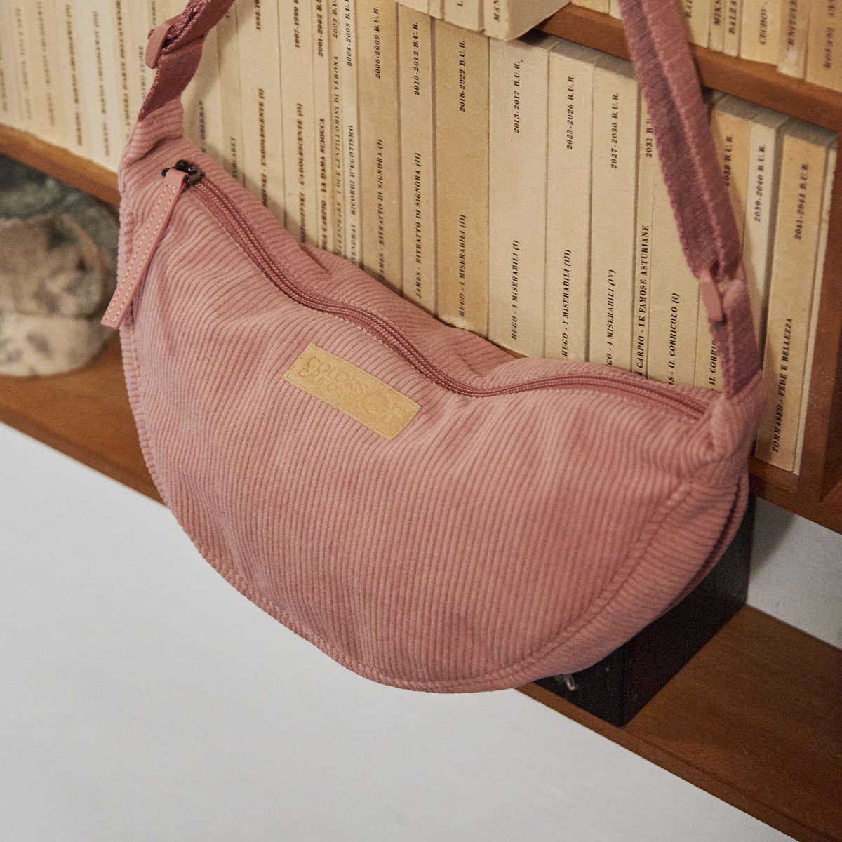 Sac bandoulière en velours côtelé