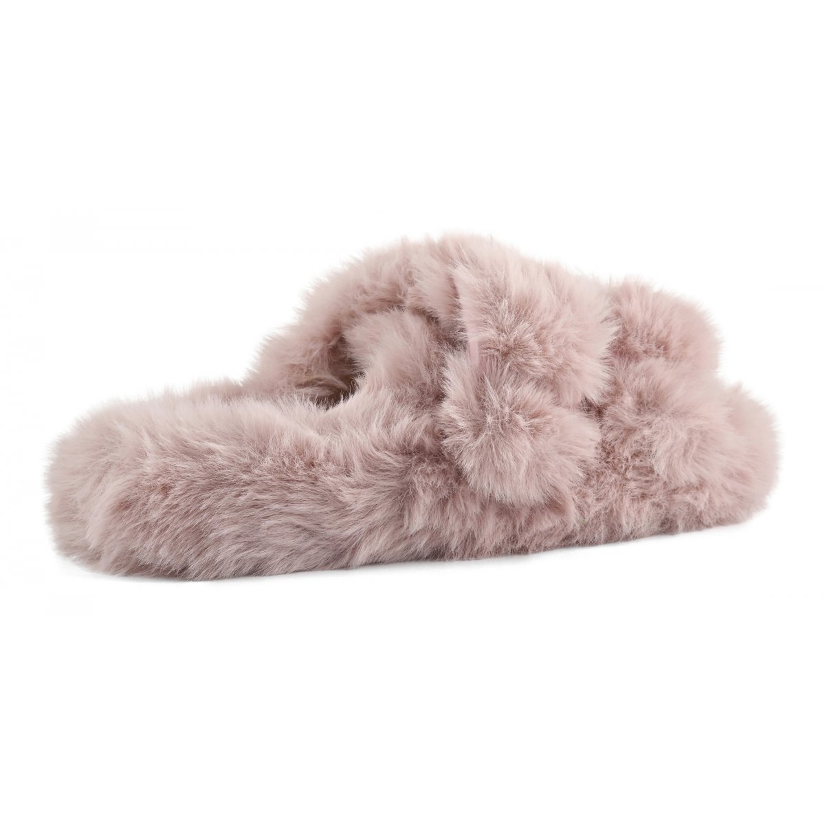 Chaussons ouverts façon mule en fourrure