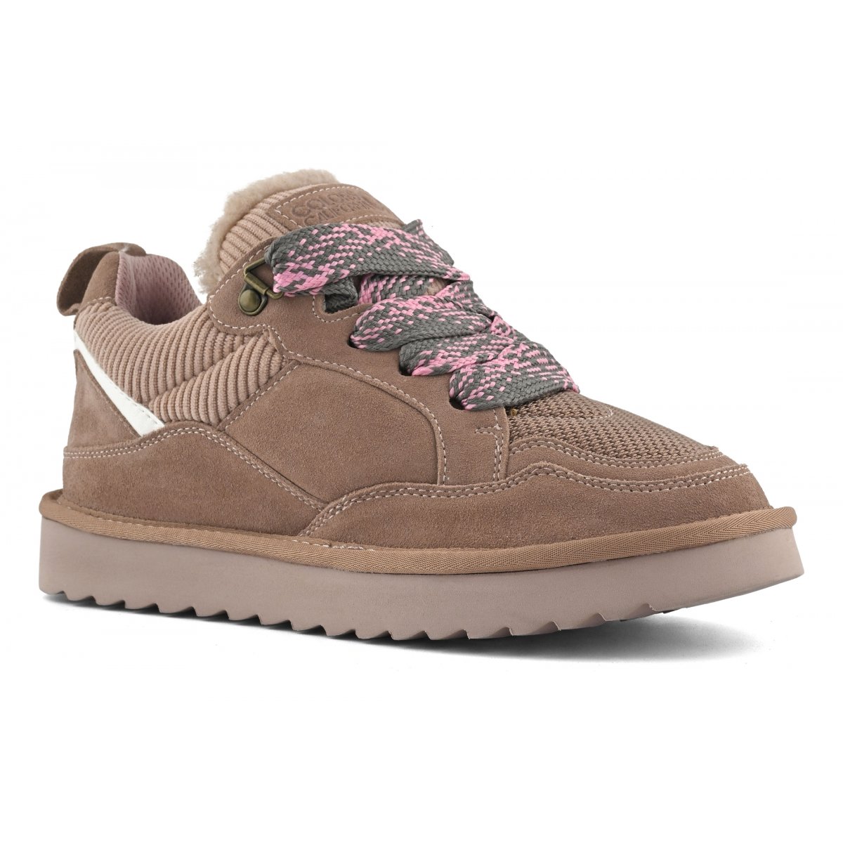 Baskets en daim avec maxi lacets