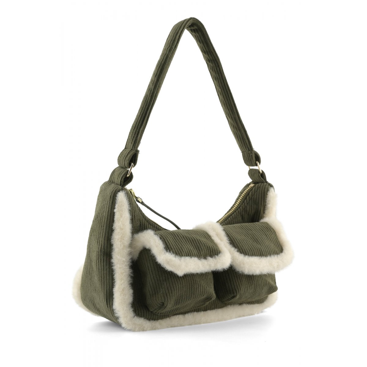 Mini corduroy sherpa bag