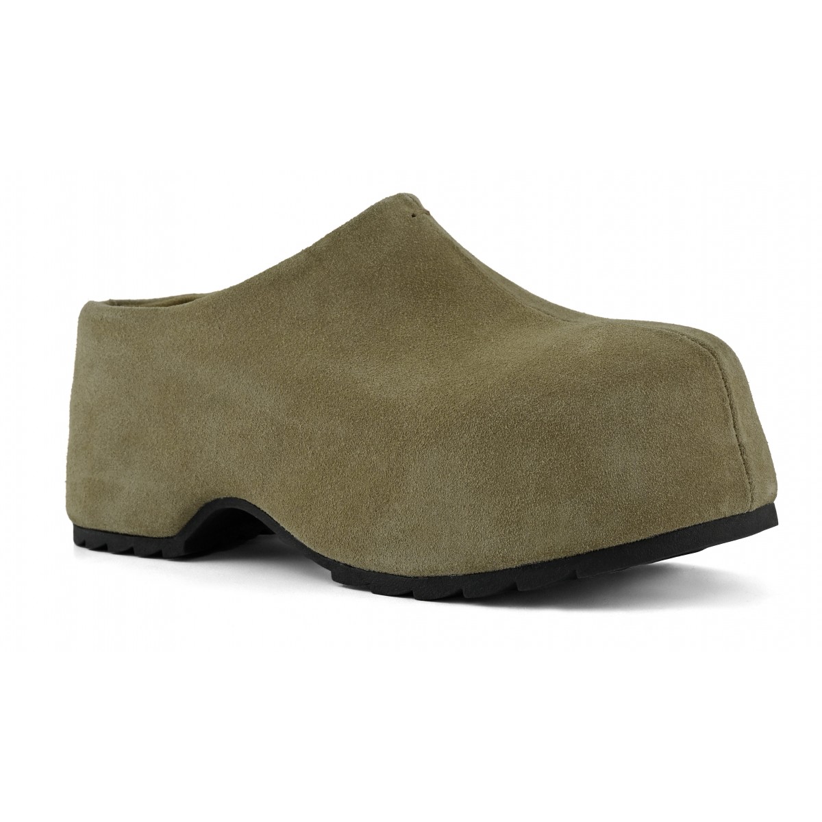Cow suede clog