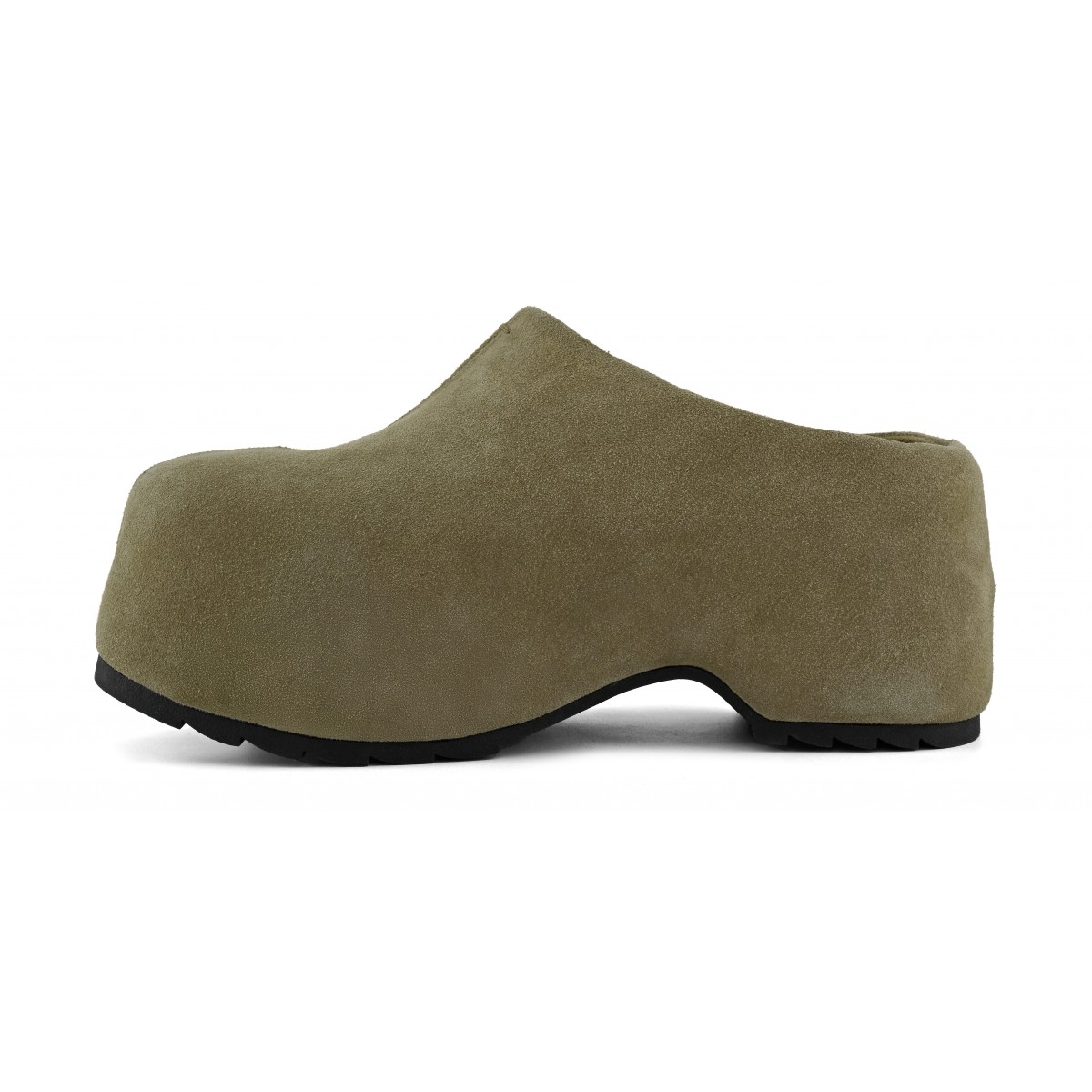 Cow suede clog