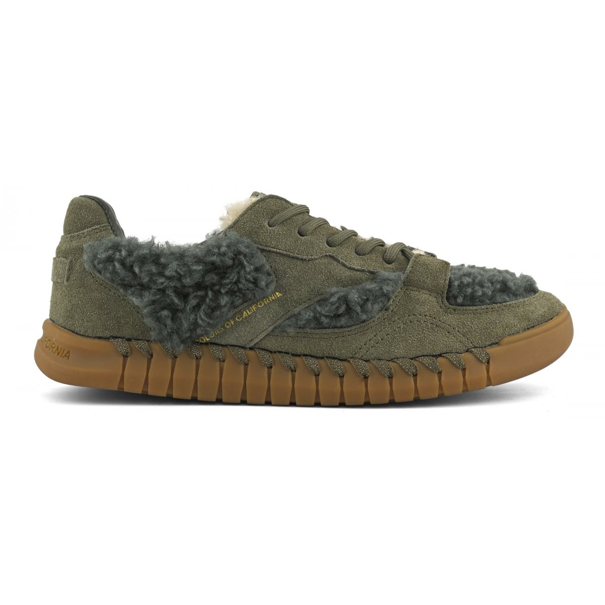 Baskets en daim et fourrure teddy