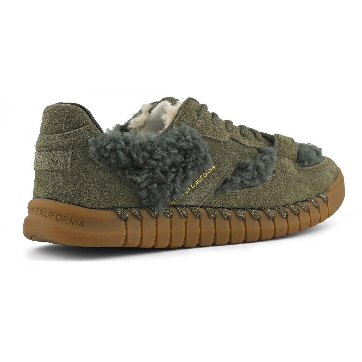 Baskets en daim et fourrure teddy