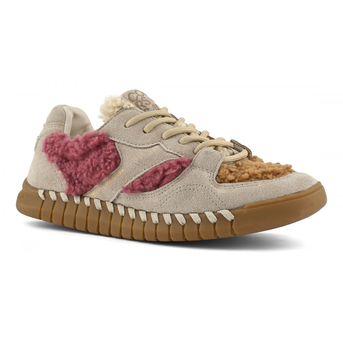 Baskets en daim et fourrure teddy