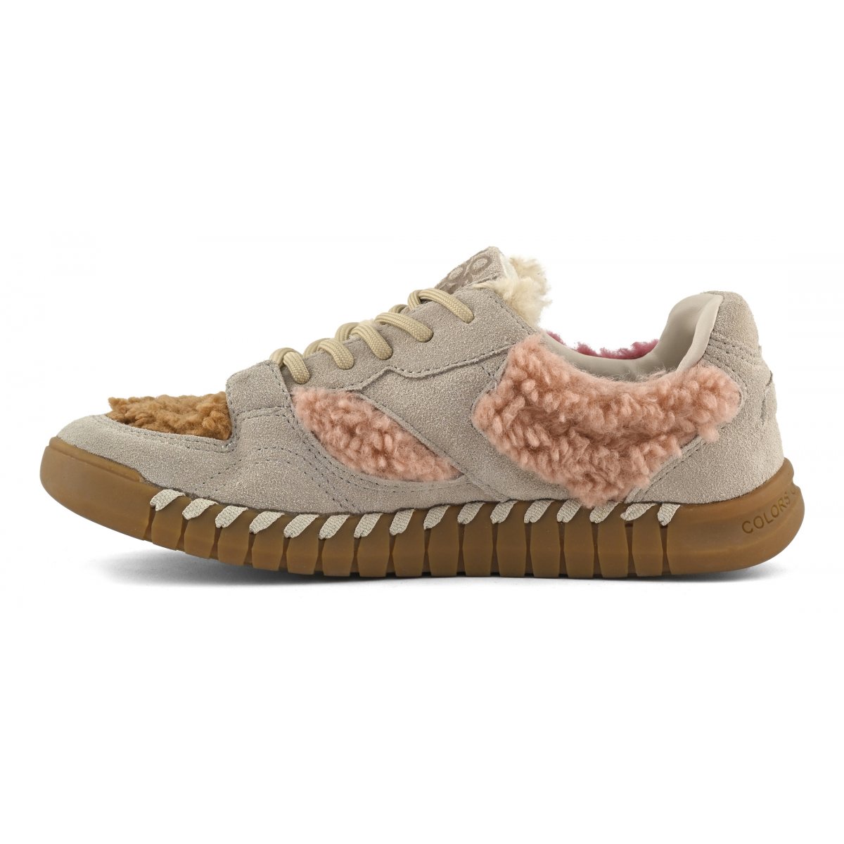 Baskets en daim et fourrure teddy