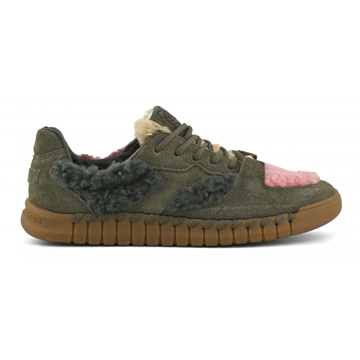 Baskets en daim et fourrure teddy