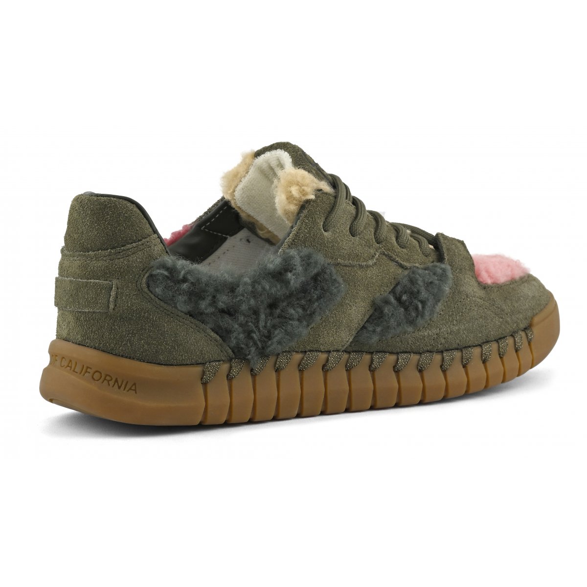 Baskets en daim et fourrure teddy