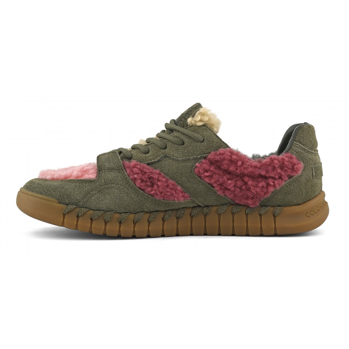 Baskets en daim et fourrure teddy