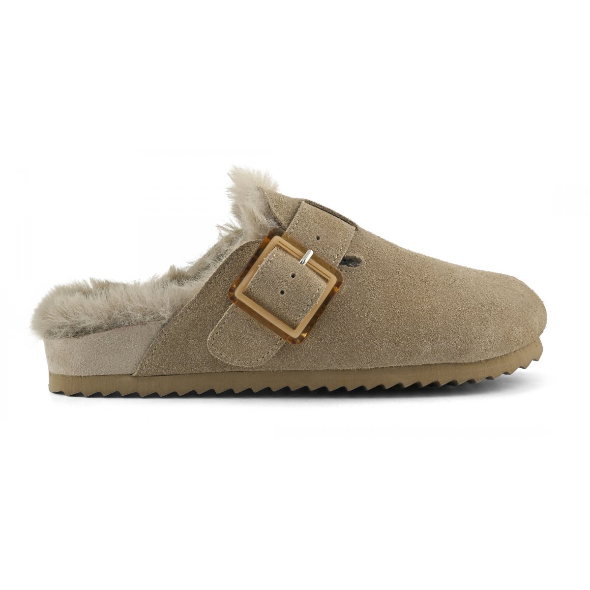 Sabots en cuir avec doublure en fourrure